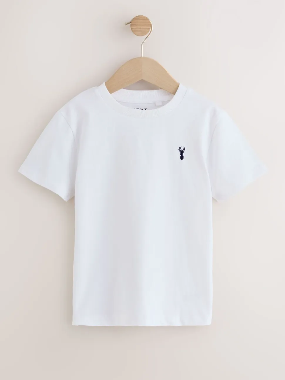 Bordeauxrood/wit - T-shirts met korte mouwen en geborduurd rendier, verpakking van 4 (3-16jr)