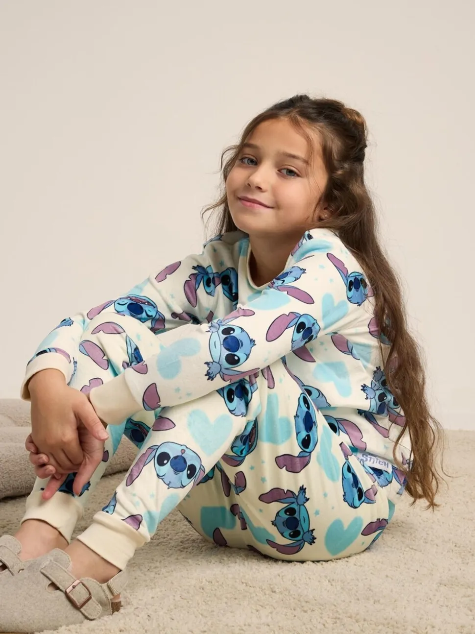 Brand Threads Girls Disney Stitch Divine Fleece Pyjamas Set