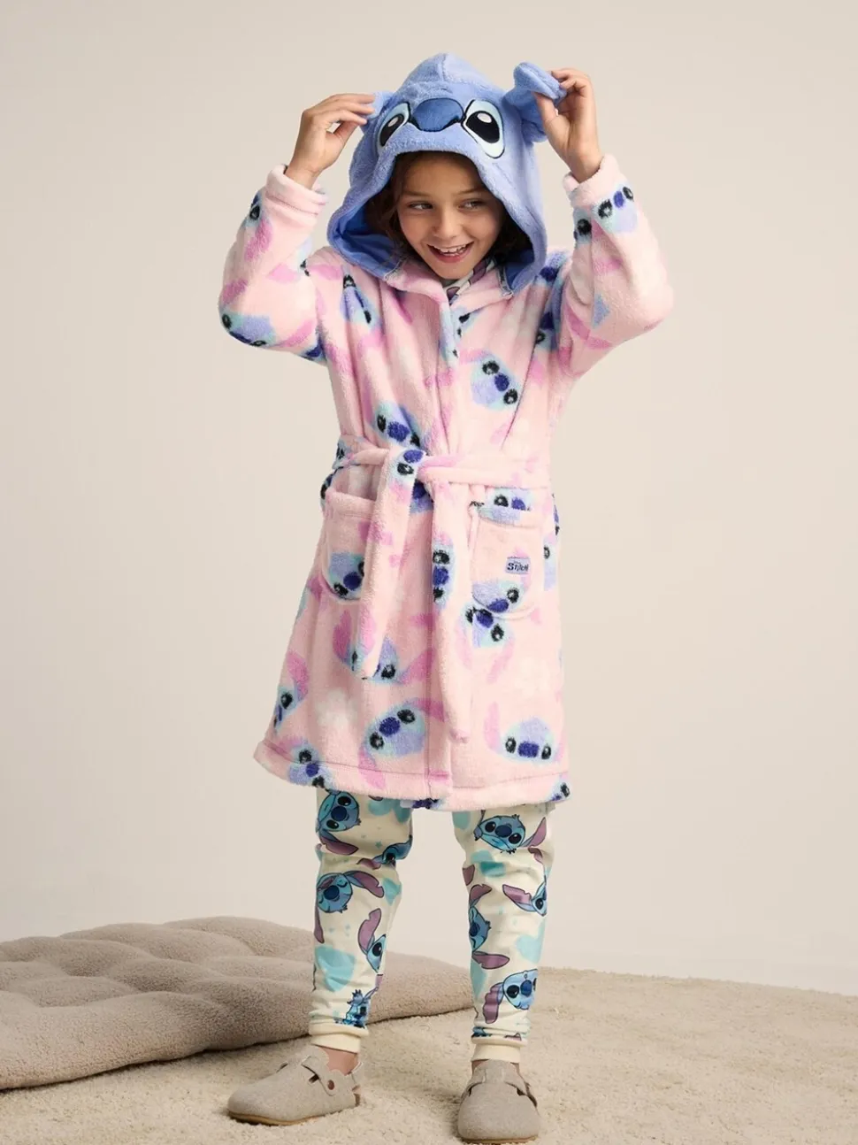 Brand Threads Girls Disney Stitch Dressing Gown