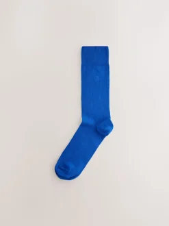 Bright Blue/Green/Red - Verpakking van 8 - Frisblijvende sokken met borduursel