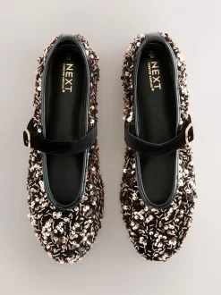 Brons - Mary Jane-schoenen met versierde pailletten van Forever Comfort®