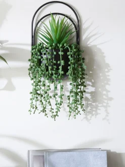 Bronx wandplaquette met kunstplanten