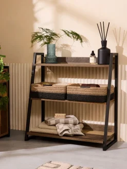 Bronx Woven Basket Storage Shelf Unit