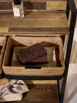 Bronx Woven Basket Storage Shelf Unit