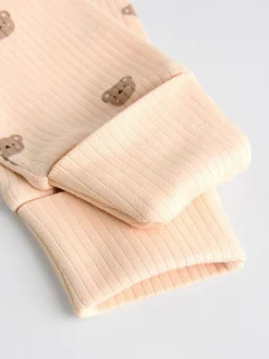 Bruin - 4 Pack Baby-pyjama's met tweewegrits (0mnd -2jr)