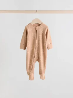 Bruin - 4 Pack Baby-pyjama's met tweewegrits (0mnd -2jr)