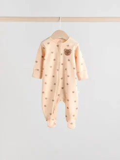 Bruin - 4 Pack Baby-pyjama's met tweewegrits (0mnd -2jr)