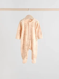 Bruin - 4 Pack Baby-pyjama's met tweewegrits (0mnd -2jr)