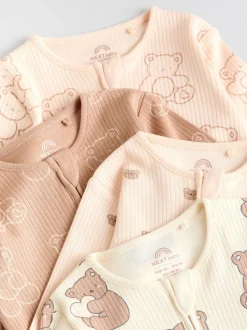 Bruin - 4 Pack Baby-pyjama's met tweewegrits (0mnd -2jr)