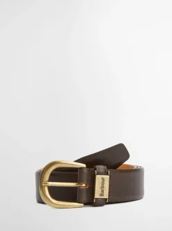 Bruin - Barbour® Clyde leren riem