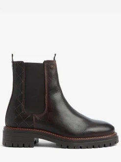 Bruin - Barbour® Evie leren Chelsea-laars