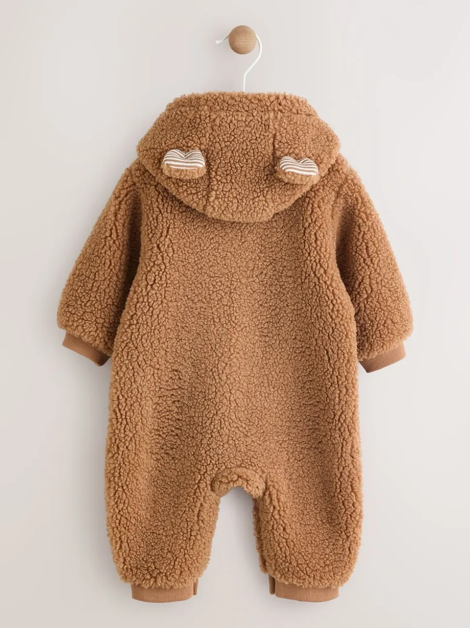 Bruin - Borg Baby Pramsuit Met capuchon
