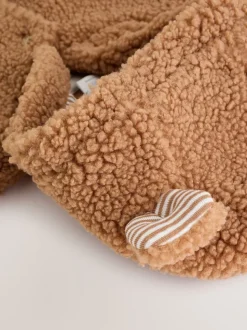 Bruin - Borg Baby Pramsuit Met capuchon