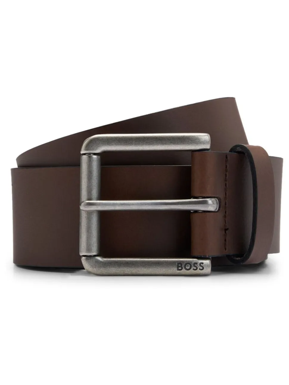 Bruin - BOSS Joris Leren Riem