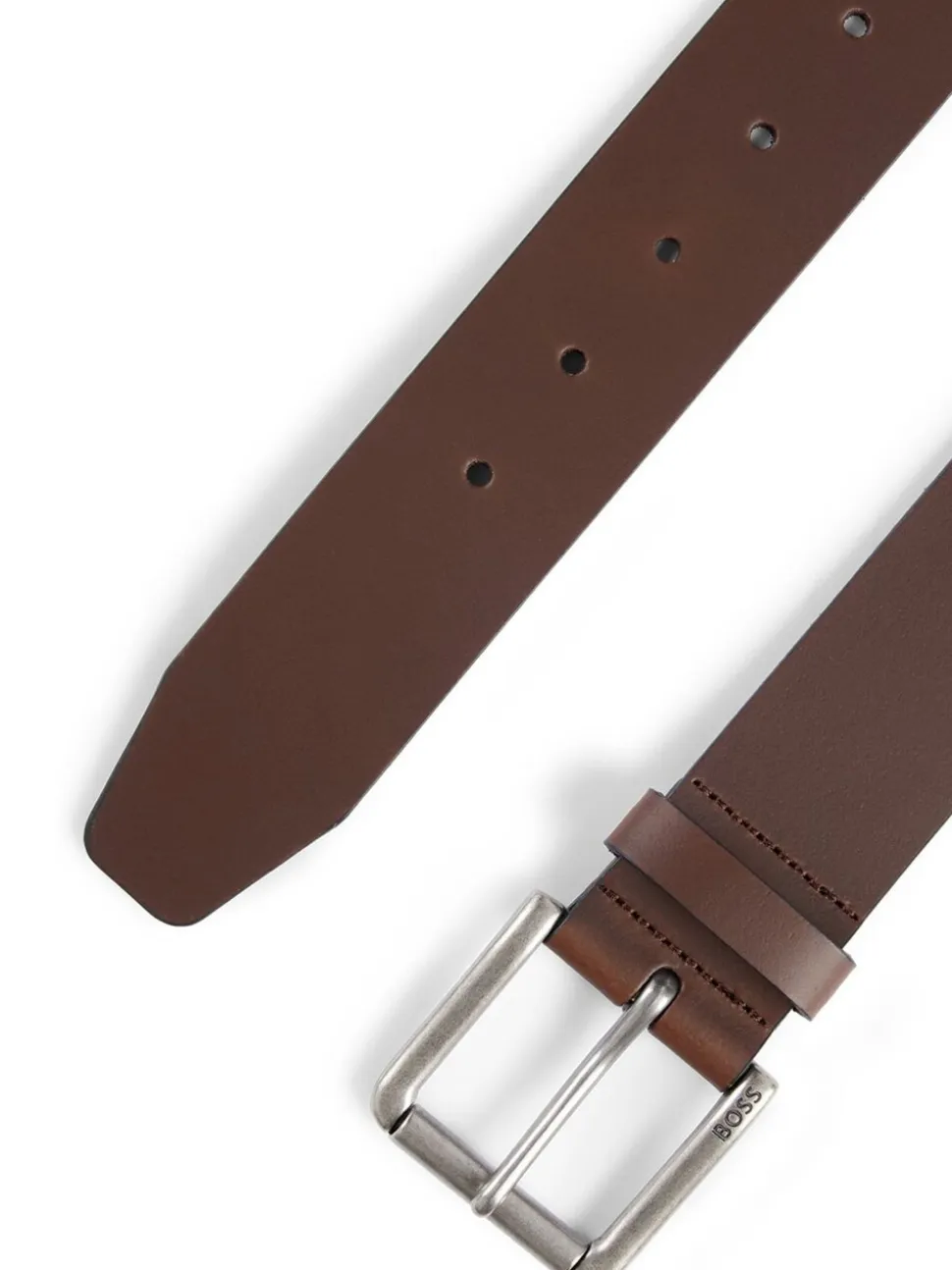 Bruin - BOSS Joris Leren Riem