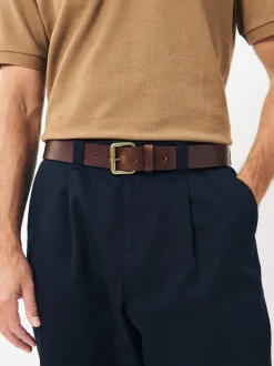 Bruin - Casual leren riem met rolgesp
