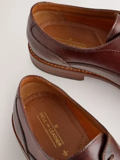 Bruin - Contrast Sole Leather Oxford Toecap Shoes