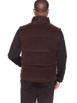 Bruin - Corduroy gewatteerde bodywarmer