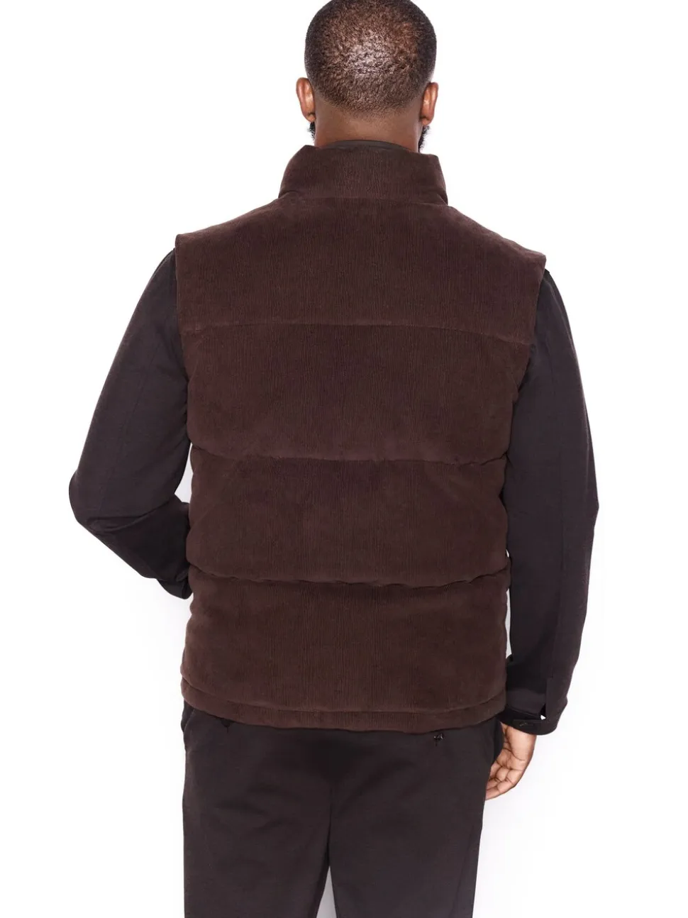 Bruin - Corduroy gewatteerde bodywarmer