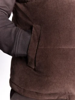 Bruin - Corduroy gewatteerde bodywarmer