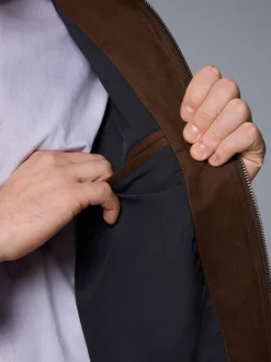 Bruin - Faux Suede Zip Through Collared Shacket