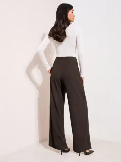 Bruin - Friends Like These Crinkle Jersey Wide Leg Trousers with Buckle Front