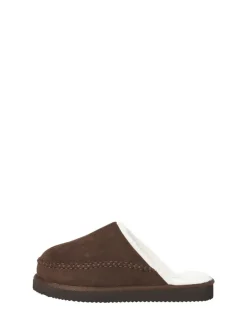 Bruin - JACK & JONES Fleece Lined Stitch Detail Mule Slippers