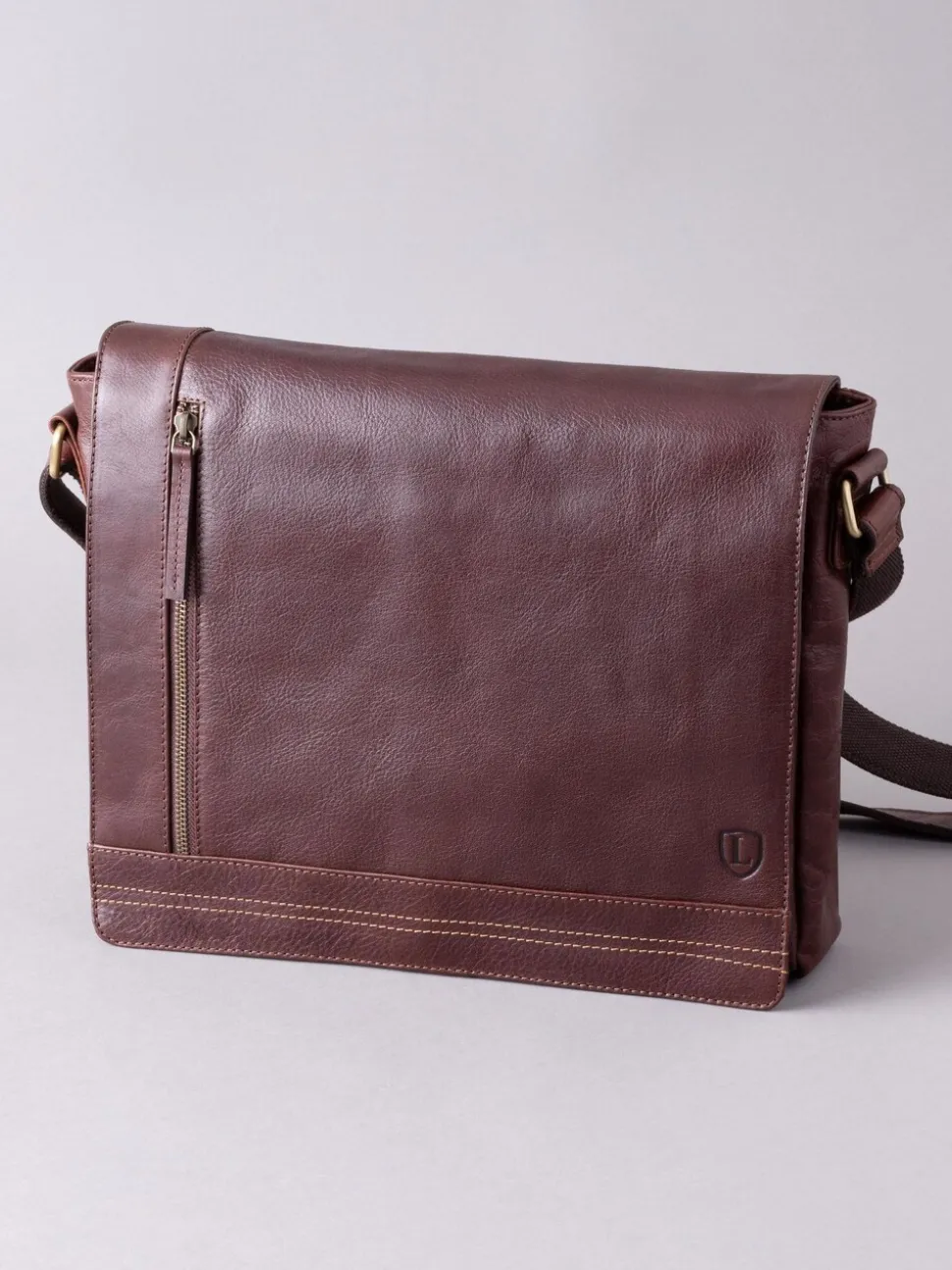 Bruin - Lakeland Leather Grote Keswick Leren Messenger-tas