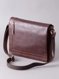 Bruin - Lakeland Leather Grote Keswick Leren Messenger-tas