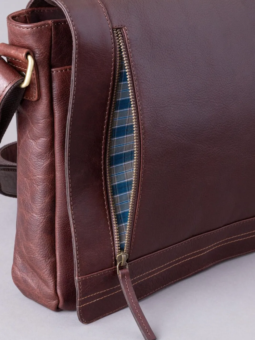 Bruin - Lakeland Leather Grote Keswick Leren Messenger-tas