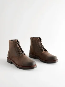 Bruin - Leather Toe Cap Zip Up Boots