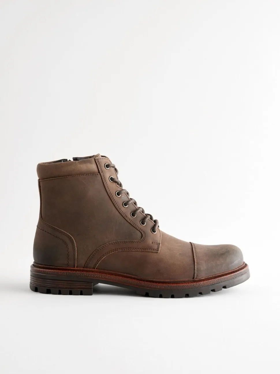 Bruin - Leather Toe Cap Zip Up Boots