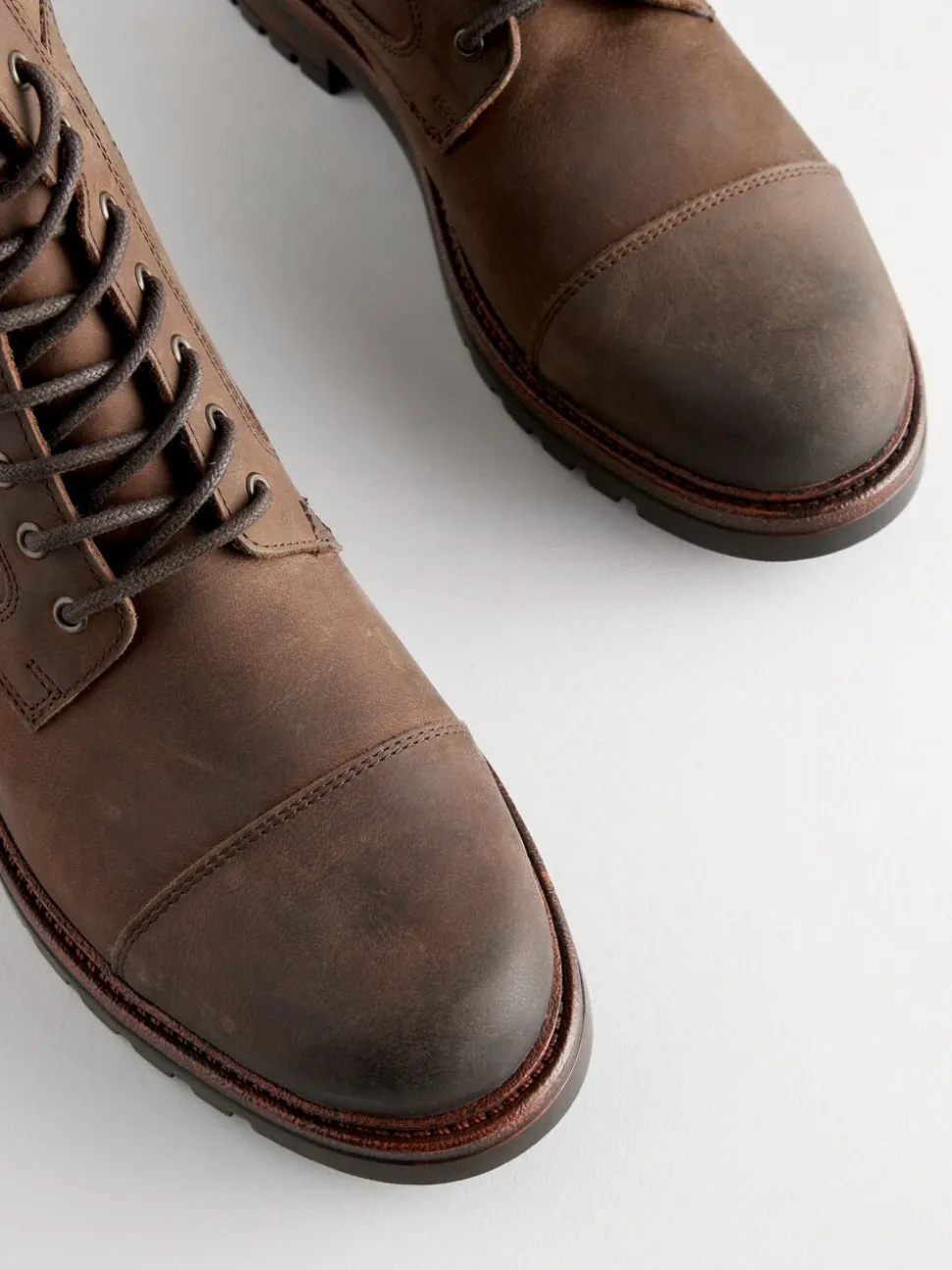 Bruin - Leather Toe Cap Zip Up Boots