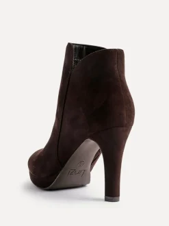 Bruin - Linzi Layara enkellaarzen met plateauzool en stilettohakken