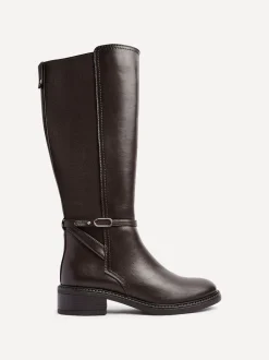 Bruin - Linzi Power High Leg Boots With Stretch Side Panel and Buckle Detail