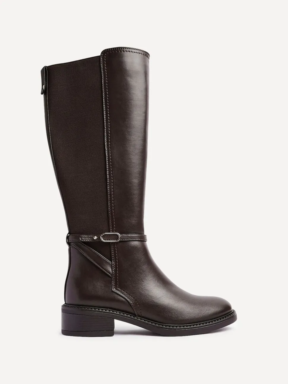 Bruin - Linzi Power High Leg Boots With Stretch Side Panel and Buckle Detail