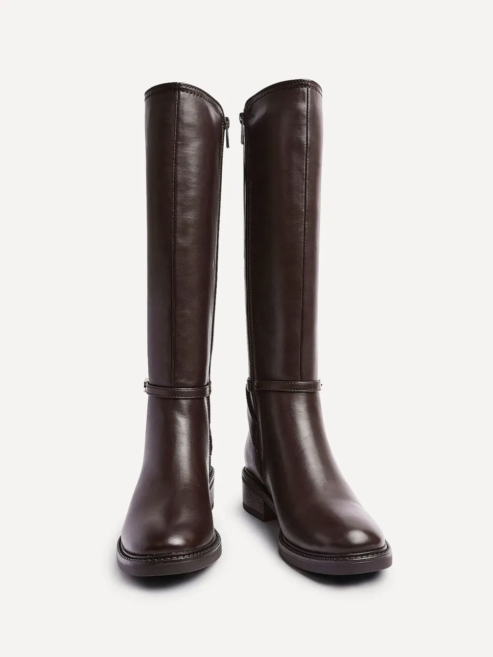 Bruin - Linzi Power High Leg Boots With Stretch Side Panel and Buckle Detail