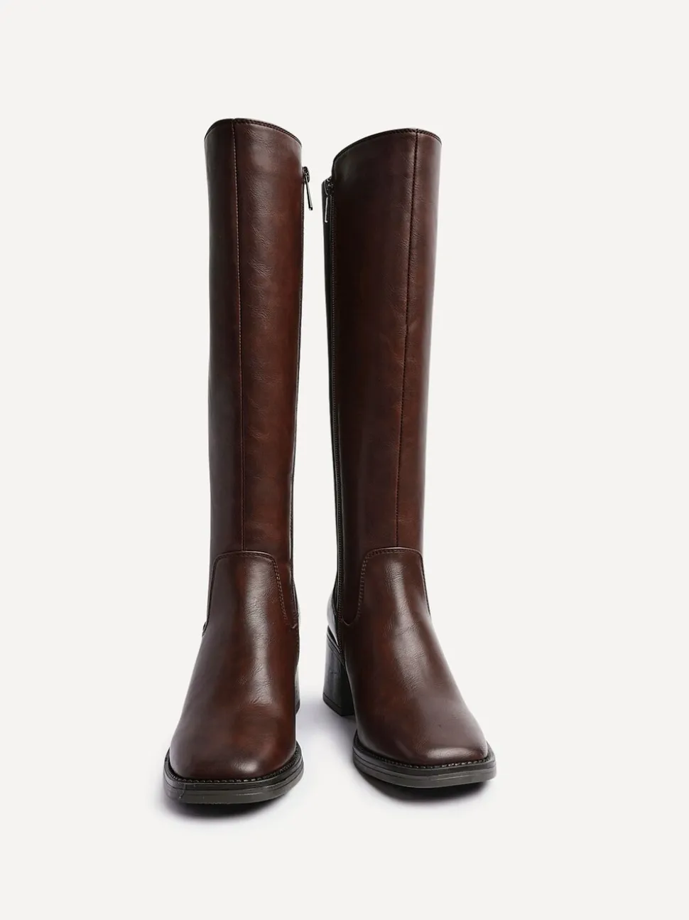 Bruin - Linzi Reason Block Heel High Leg Boots With Back Stretch Panel