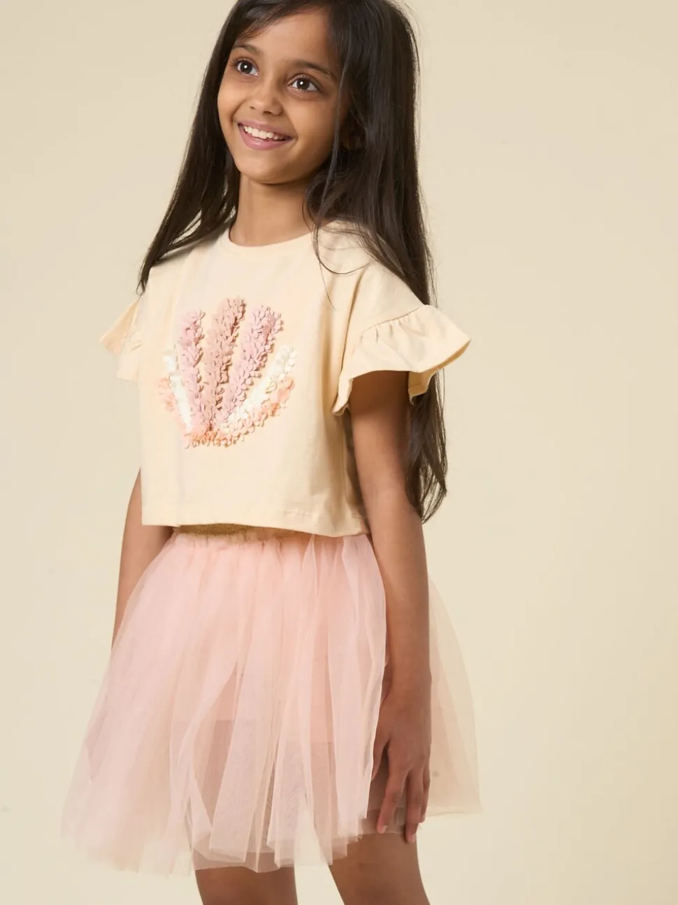 Bruin - Miss Cropped Printed T-Shirt and Skirt Outfit Set