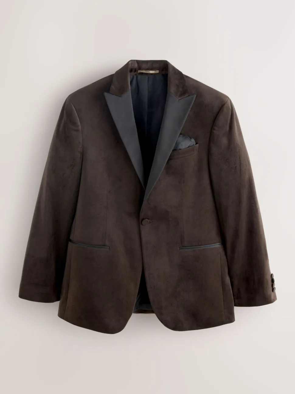 Bruin - Normale Pasvorm - Fluwelen blazer