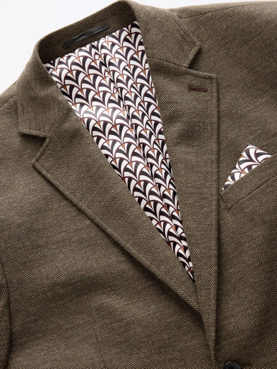 Bruin - Normale Pasvorm - Modieuze blazer met textuur