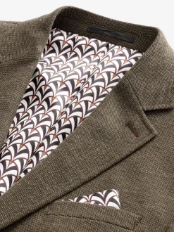 Bruin - Normale Pasvorm - Modieuze blazer met textuur