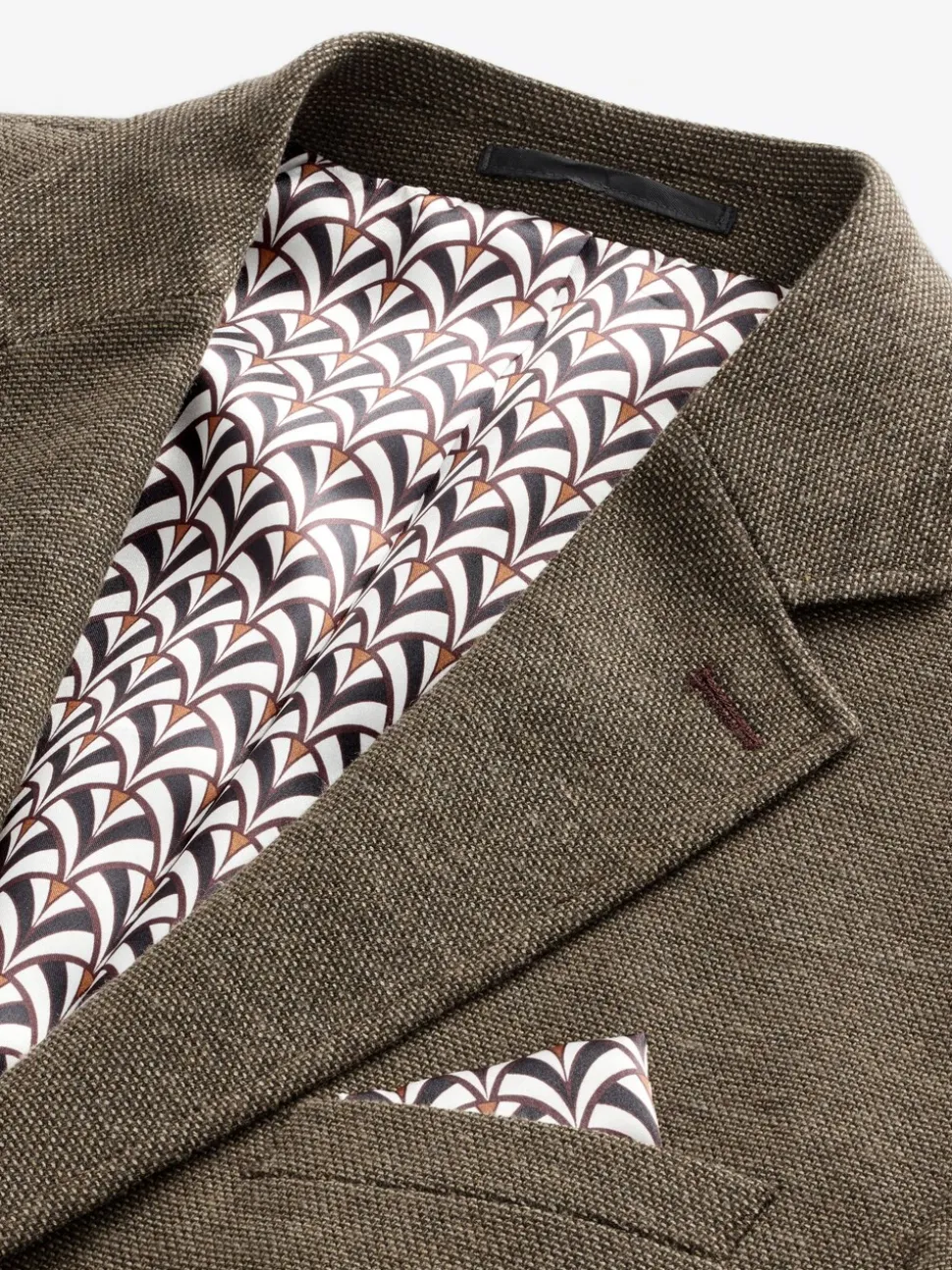Bruin - Normale Pasvorm - Modieuze blazer met textuur