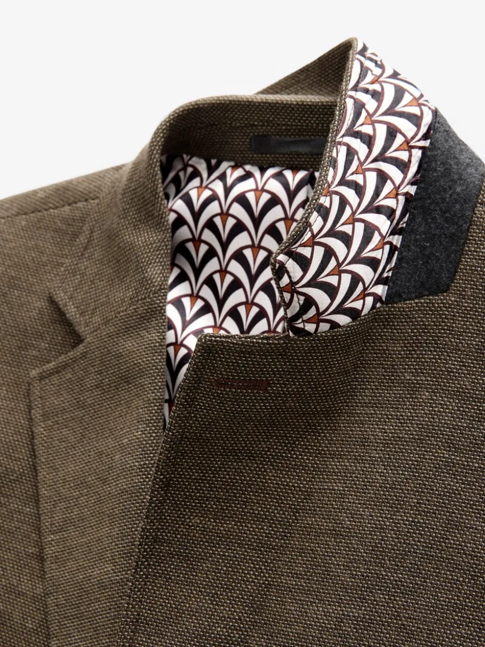 Bruin - Normale Pasvorm - Modieuze blazer met textuur