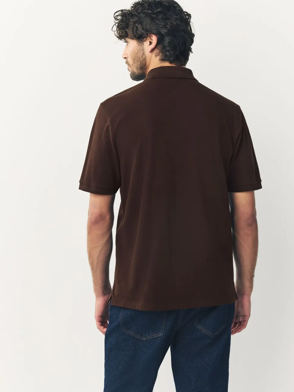 Bruin - Normale Pasvorm - Piqué poloshirt met korte mouwen