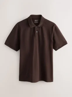 Bruin - Normale Pasvorm - Piqué poloshirt met korte mouwen
