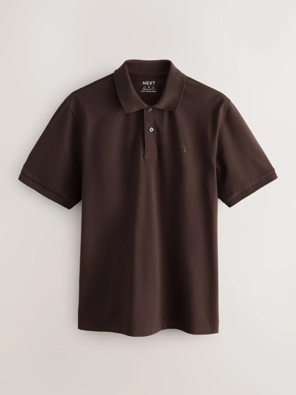 Bruin - Normale Pasvorm - Piqué poloshirt met korte mouwen