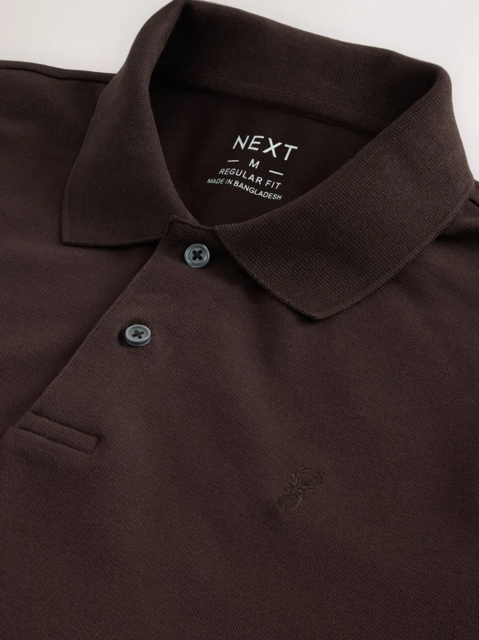 Bruin - Normale Pasvorm - Piqué poloshirt met korte mouwen