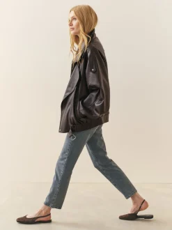 Bruin - Nothing Ordinary Faux Leather Funnel Collared Biker Jacket