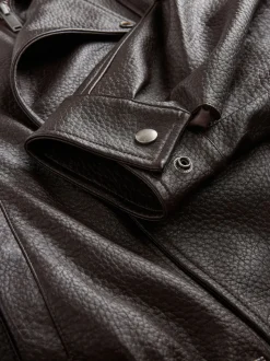 Bruin - Nothing Ordinary Faux Leather Funnel Collared Biker Jacket